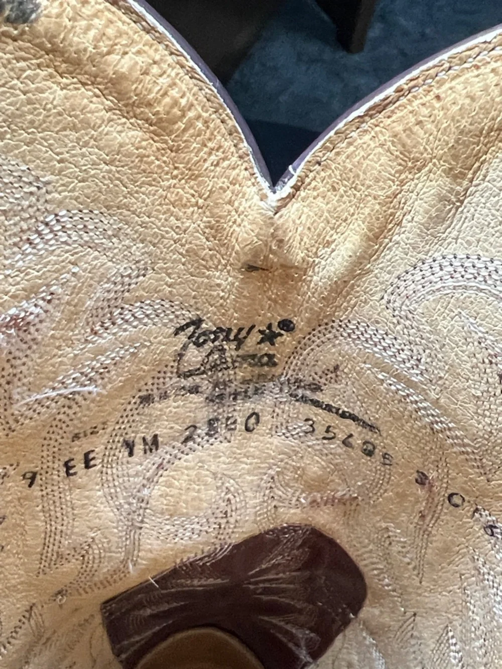 Tony Lama Brown Leather Western Heeled Boots - Picture 7 of 9